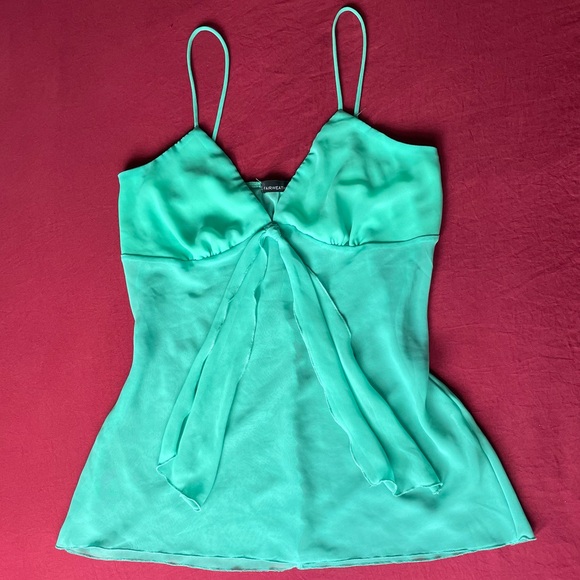 Turquoise/Tiffany Blue Fairweather Babydoll Top - Picture 3 of 4